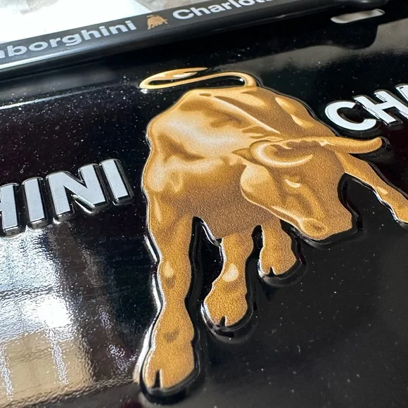 Lamborghini License Plate Frame Stainless Steel with Laser Engraved